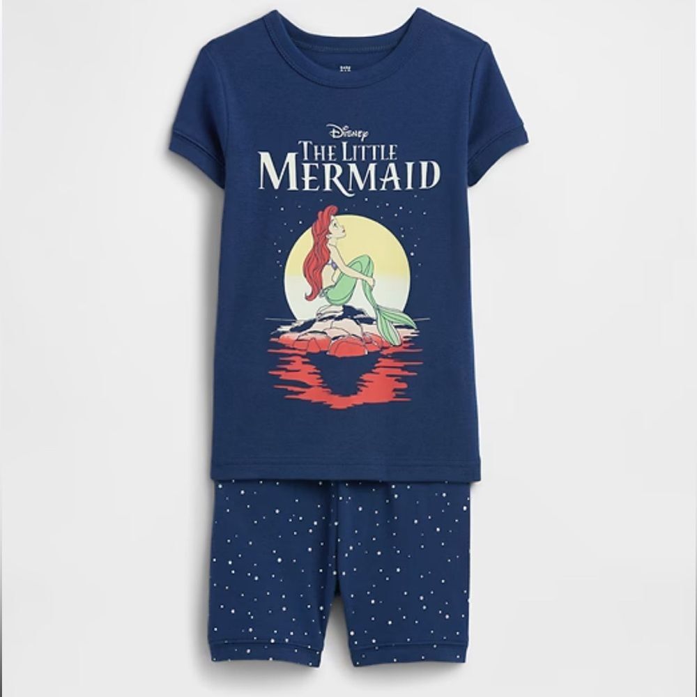 Babygap Disney colab Little Mermaid Organic Cotton Pajama Set NWT Blue Size 5T